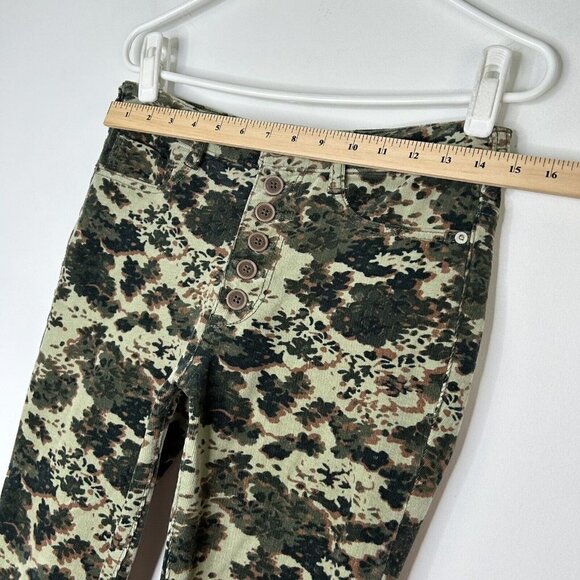 Anthropologie Pilcro High Rise Skinny Corduroy Pants Womens Size 28 Ankle Camo - Picture 4 of 11